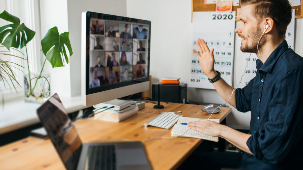 Secure work-from-home setup with privacy and cybersecurity measures in place