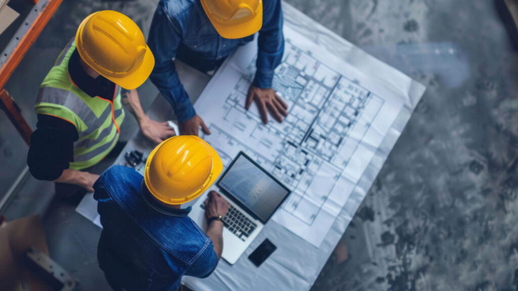Construction worker struggling to connect to the internet on-site, highlighting common field tech issues.